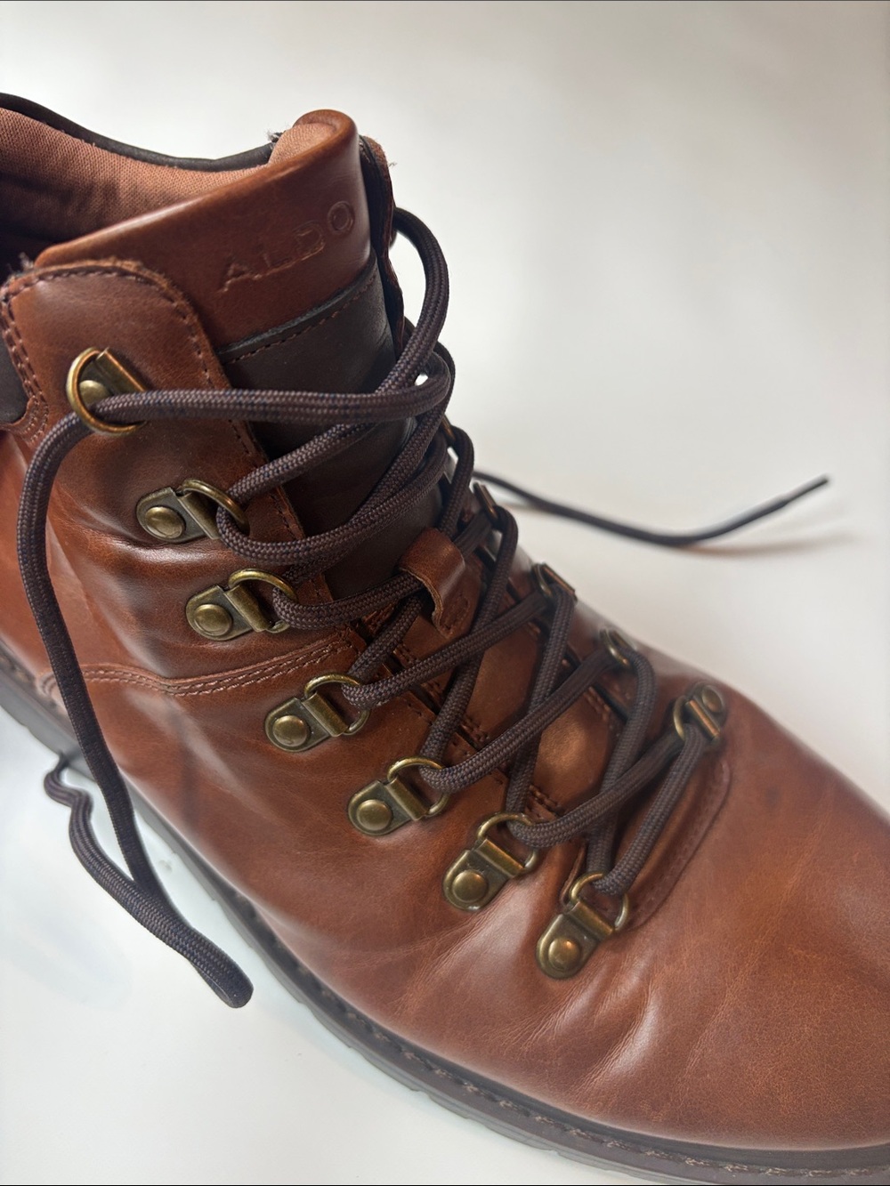 Aldo Men's Brown Leather Chukka Hiking Boot